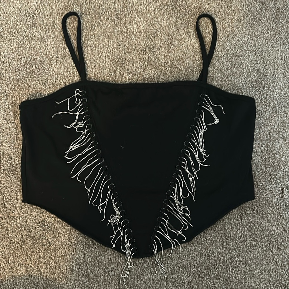 Black Fringe Cowgirl top